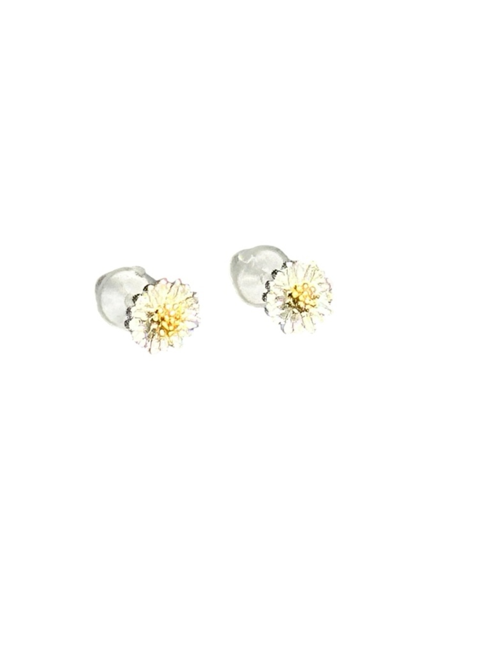 Petite Silver and Gold Mini Flower Stud Earrings